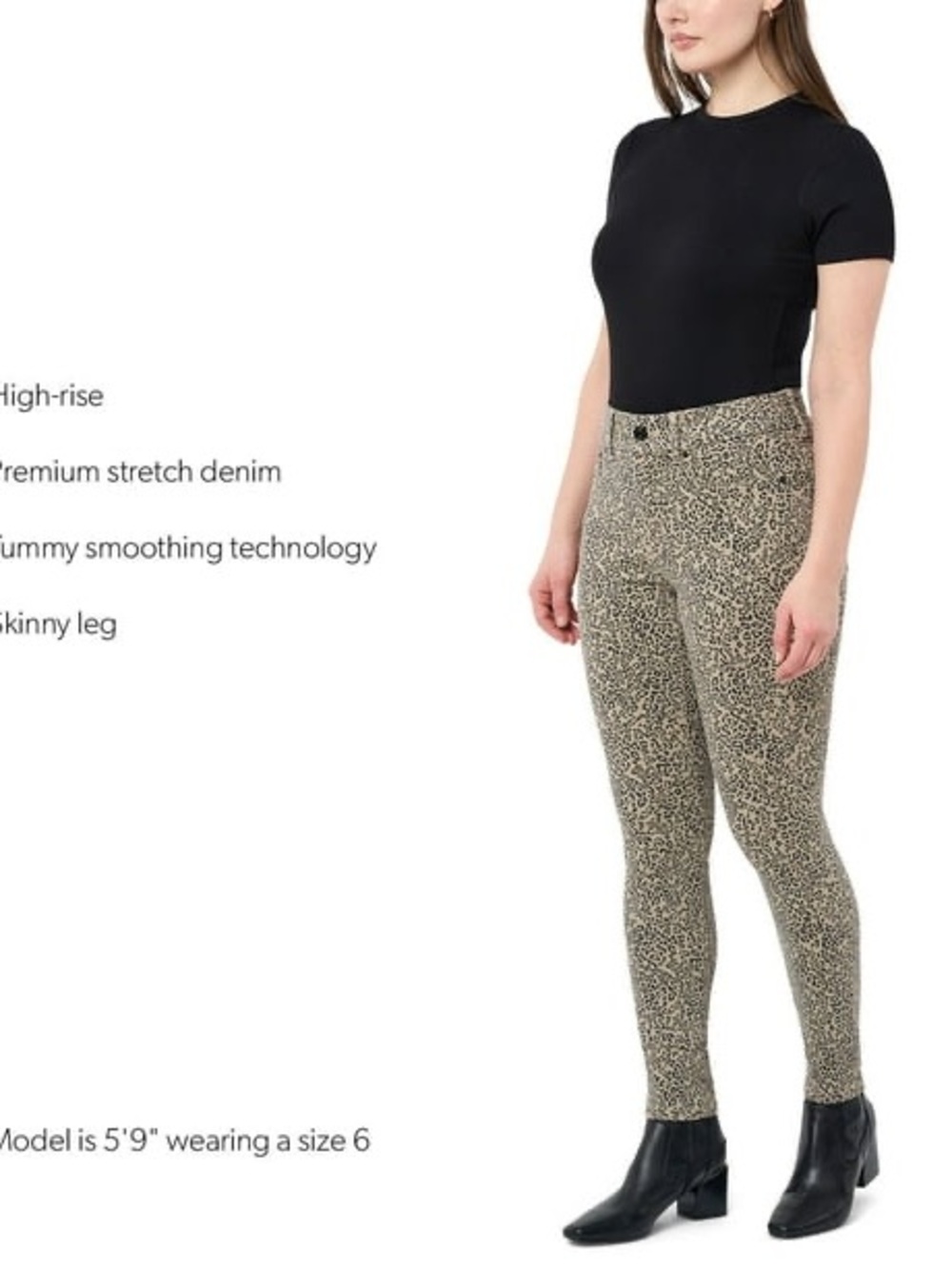 Seven7 Leopard Print High-Rise Skinny Jeans - Black & Tan